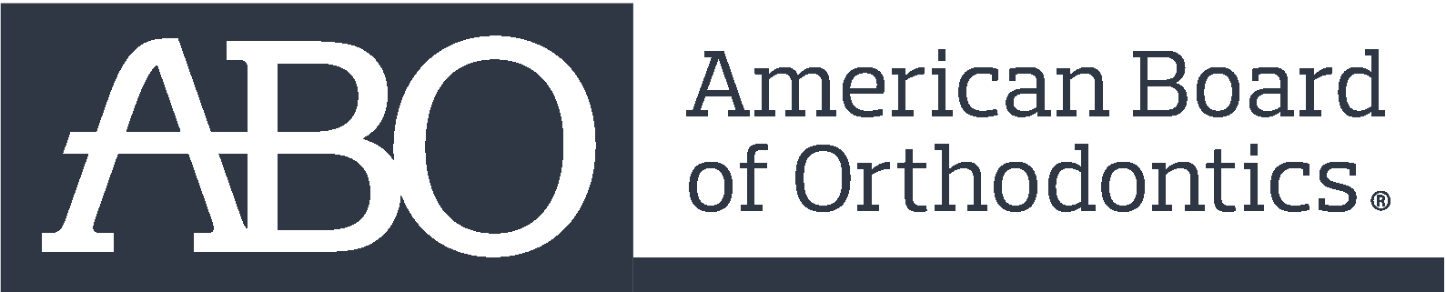ABO_Logo_2e3743 Keller & Wainwright Orthodontics Blue American Board of Orthodontics Logo